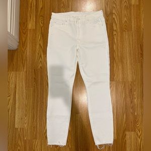 MOTHER High waisted looker ankle fray